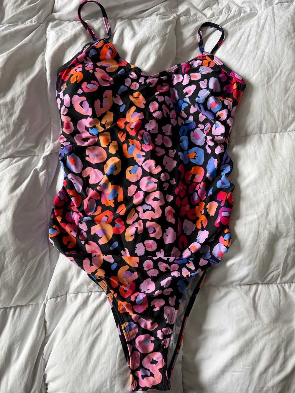 Cupshe Black Multicolor Leopard Print One-Piece Swimsuit